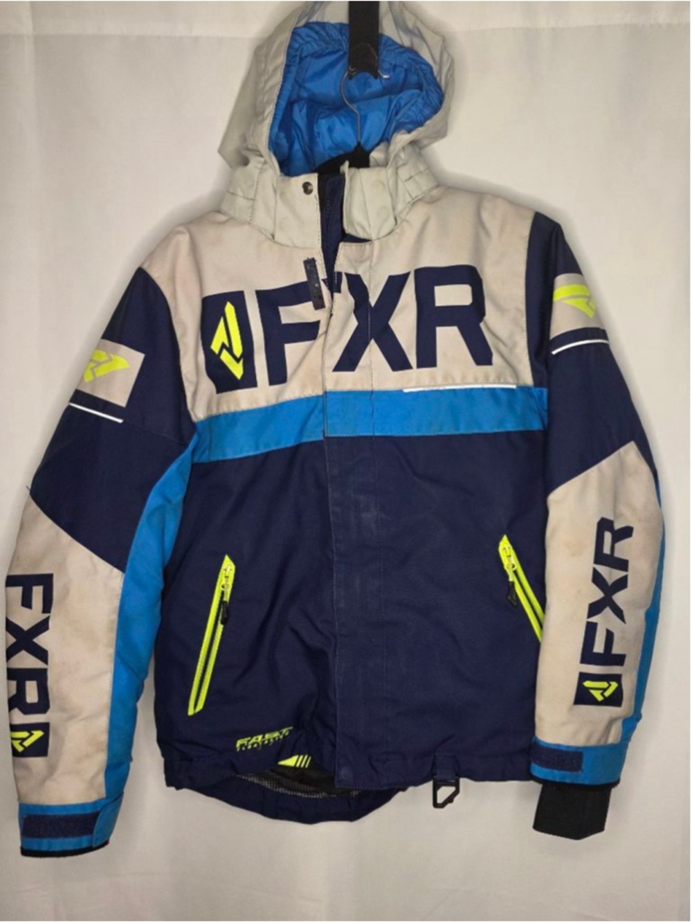 Boys FXR Puffer Jacket M Navy Beige Blue